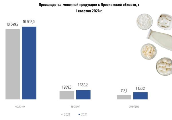 В Ярославской области на 40% увеличили производство сыров и на 60% — сметаны