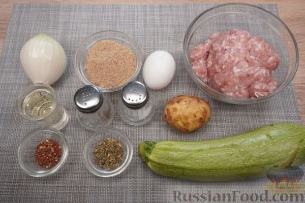 Котлеты из фарша с кабачком и картошкой