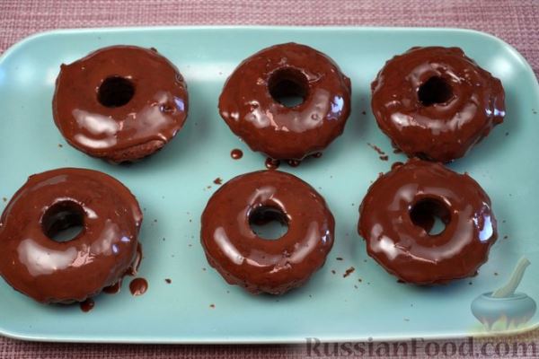 Шоколадные пончики с ганашем (в духовке)